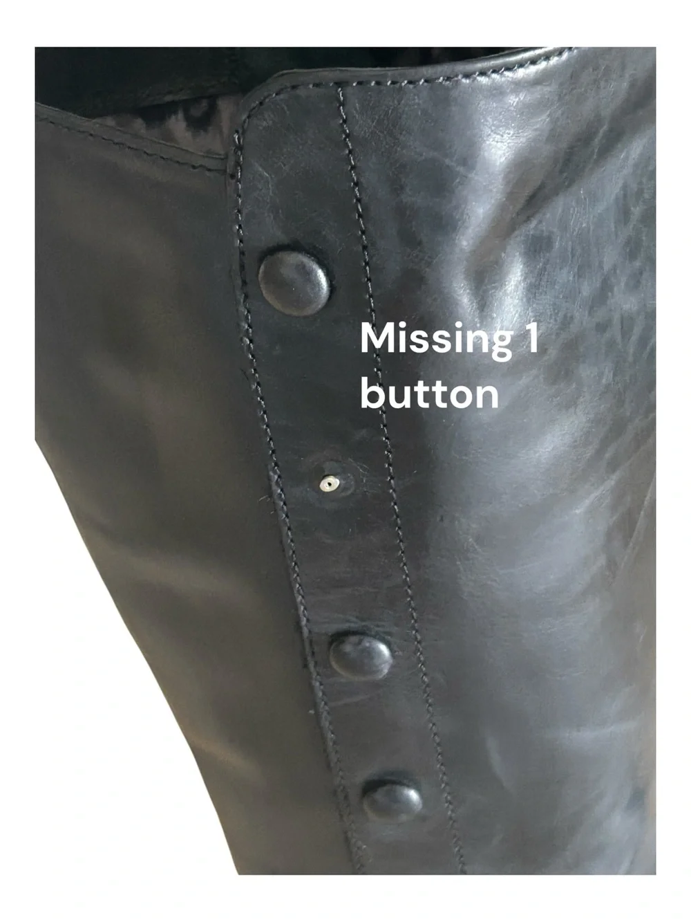 BORN Black Leather Knee-High Riding Boots Leopard Fur Lined Size 8